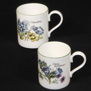 Set of 2 Royal Court UK fine bone china coffee mugs